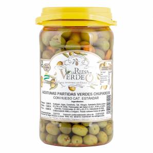 Aceitunas Partidas Verdes Chupadeos La Reina del Verdeo