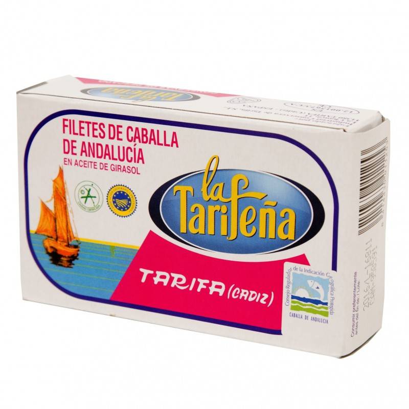 Filetes de caballa de Andalucia en Aceite de girasol La Tarifeña 125ml