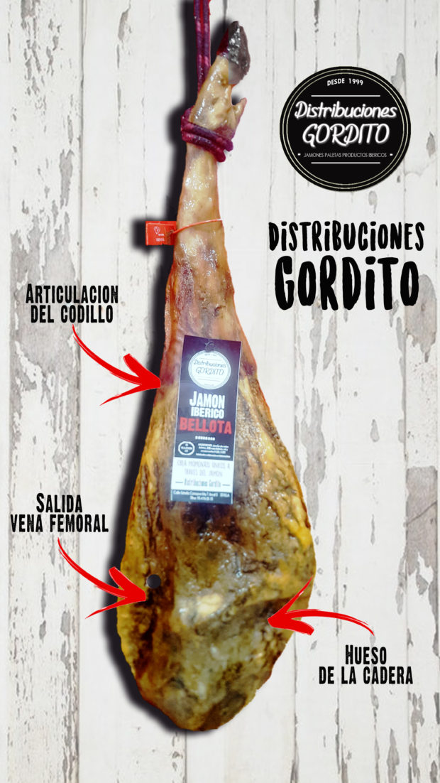 Cala de un jamon 50% iberico bellota distribuciones Gordito